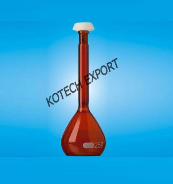  Volumetric Flask Amber Glass With Plastic Stopper